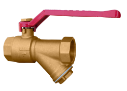 FLB285 FORGED BRASS BALL VALVE WITH STRAINER PN 20 (SCREWED)